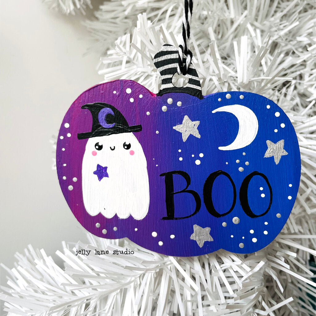 GHOST PUMPKIN ORNAMENT