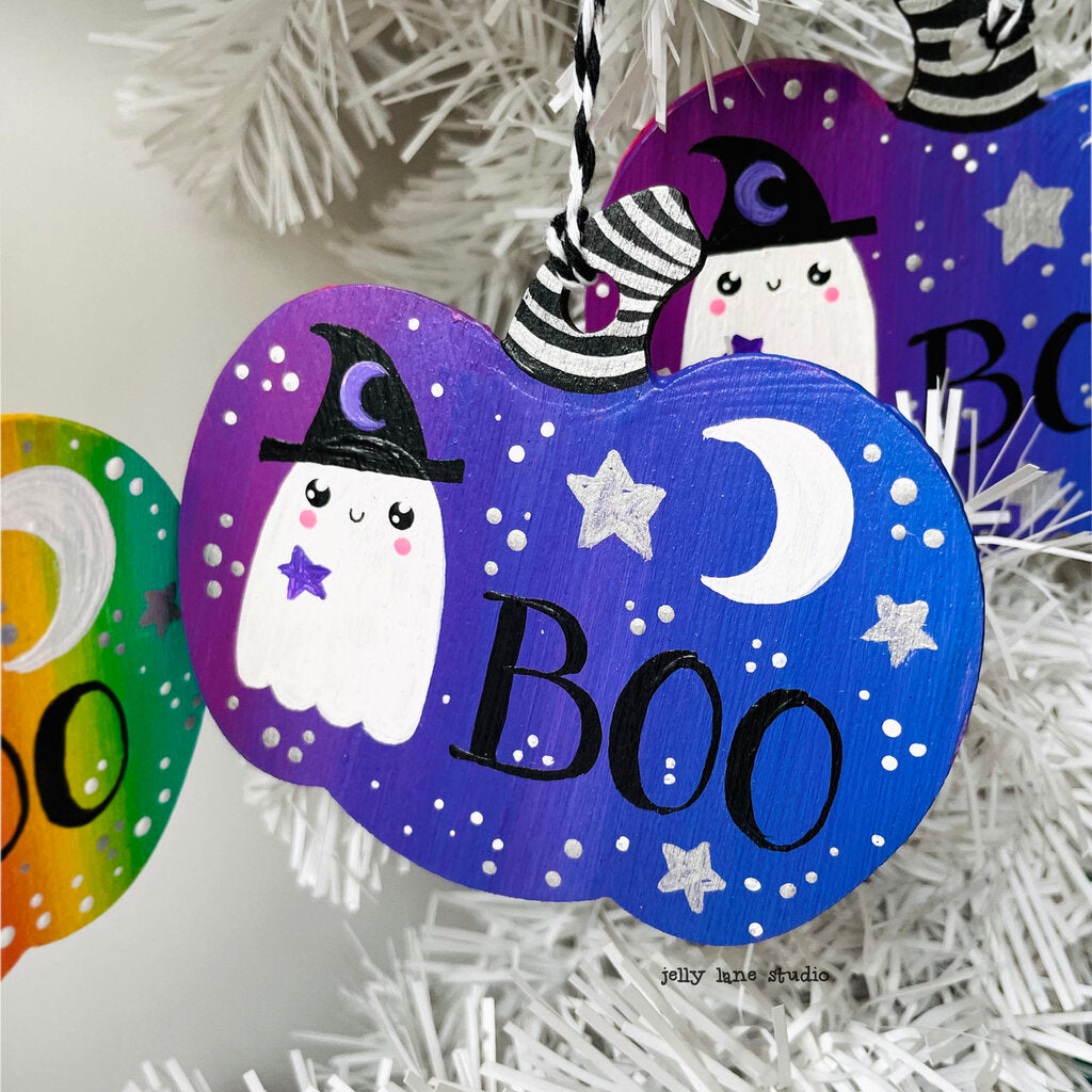 GHOST PUMPKIN ORNAMENT