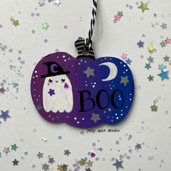 GHOST PUMPKIN ORNAMENT - view 1