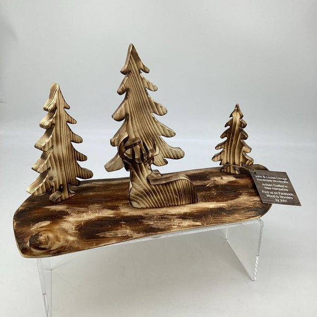 Wooden Rustic Trees with Deer