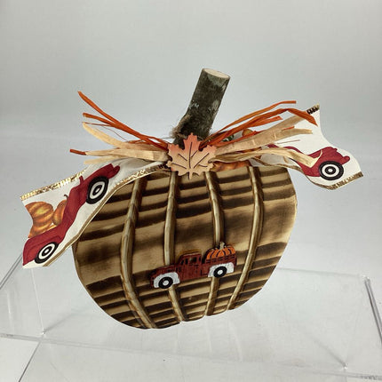 Small Wood Pumpkin-Red Truck