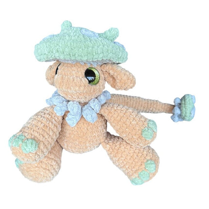 Crocheted mushroom sprite dragon