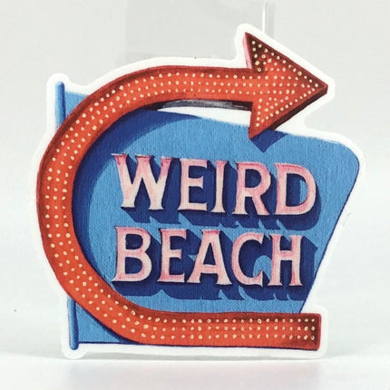 Weird Beach - Vinyl Weirs Beach Sign Sticker