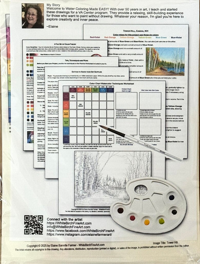 WATERCOLOR ART LESSON KIT Tower Hill