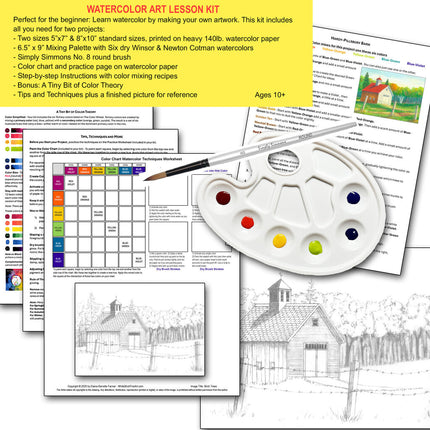 WATERCOLOR ART LESSON KIT Hardy-Pillsbury Barn