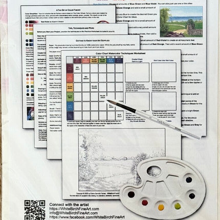 WATERCOLOR ART LESSON KIT Path at Odiorne, Portsmouth, NH