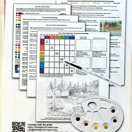 WATERCOLOR ART LESSON KIT Corbin Covered Bridge
