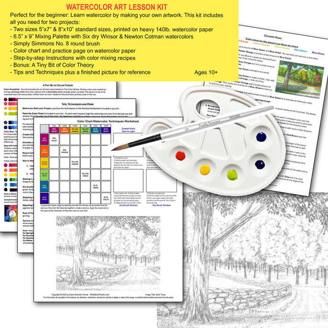 WATERCOLOR ART LESSON KIT Country Road