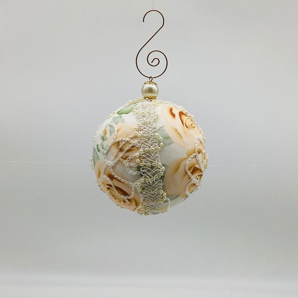 Peach rose Shatterproof ornament