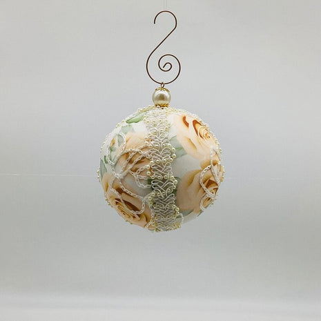 Peach rose Shatterproof ornament