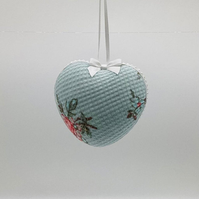 Blue with pink flowers Shatterproof ornament