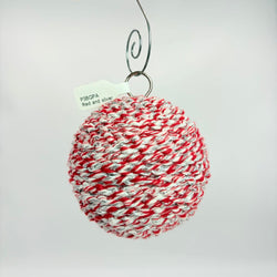 Red and silver sparkle ornament - view 1