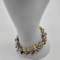 Honey Mix Beaded Shaggy Bracelet 8" long, aluminum - view 4