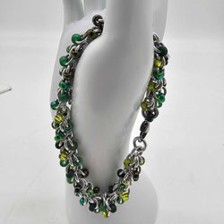NH Evergreen Mix Beaded Shaggy Bracelet 8" long, aluminum - view 4