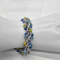 Lavender Garden Mix Beaded Shaggy Bracelet 8" long, aluminum - view 2