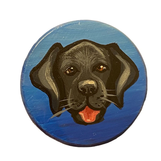 Black Lab Circle Magnet