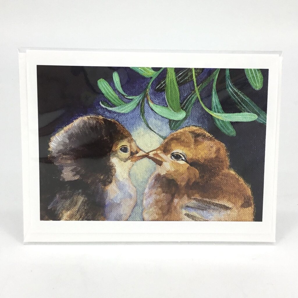 Mistletoe Chicks - Chicken Christmas Card