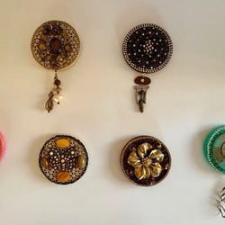 FALL COLOR MAGNETS DECORATED w/ VTG JEWERLY - view 1
