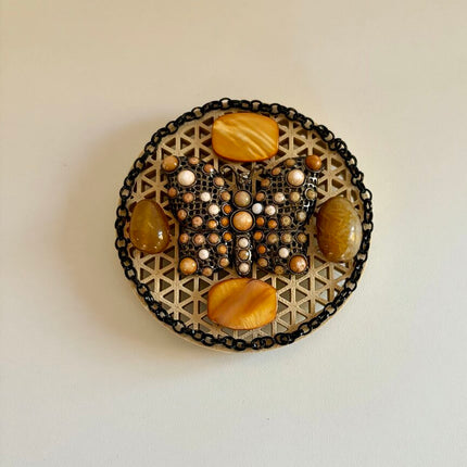 FALL COLOR MAGNETS DECORATED w/ VTG JEWERLY