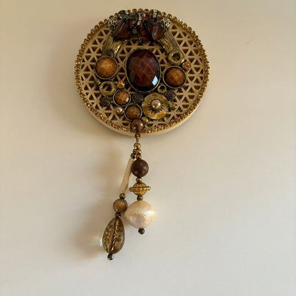 FALL COLOR MAGNETS DECORATED w/ VTG JEWERLY