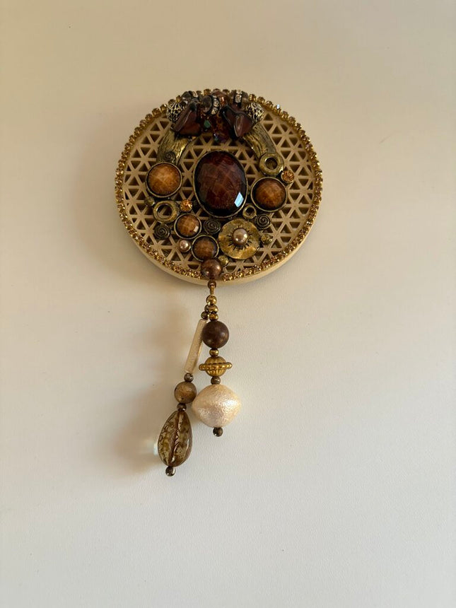 FALL COLOR MAGNETS DECORATED w/ VTG JEWERLY