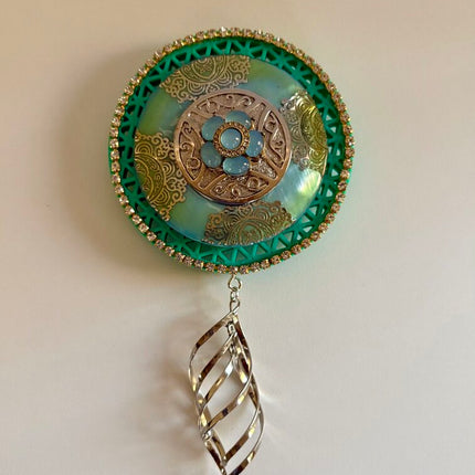 TEAL MAGNET w/SILVER ACCENTS