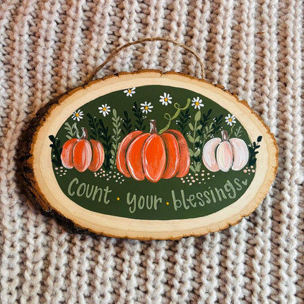 Count your blessings pumpkin sign