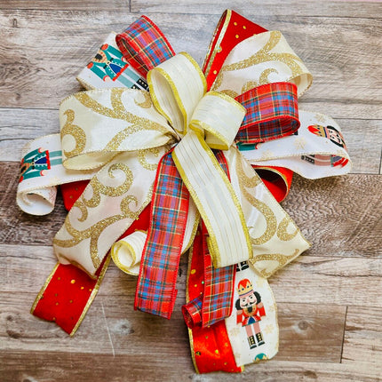 Nutcracker Christmas Holiday Decor Bow