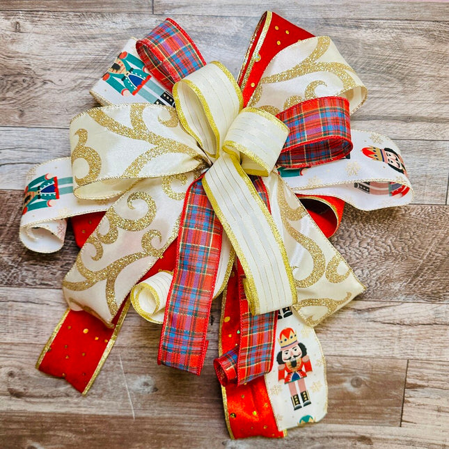 Nutcracker Christmas Holiday Decor Bow