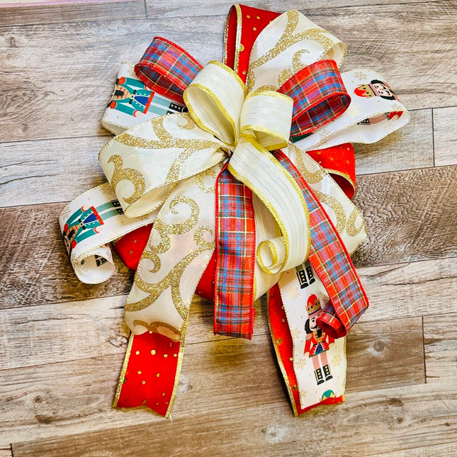 Nutcracker Christmas Holiday Decor Bow