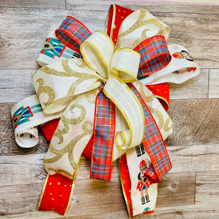 Nutcracker Christmas Holiday Decor Bow