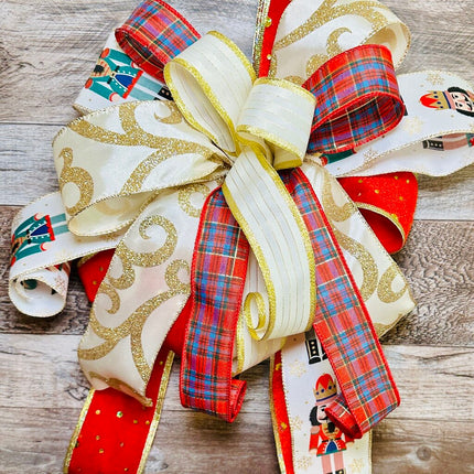 Nutcracker Christmas Holiday Decor Bow