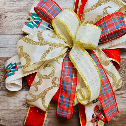 Nutcracker Christmas Holiday Decor Bow