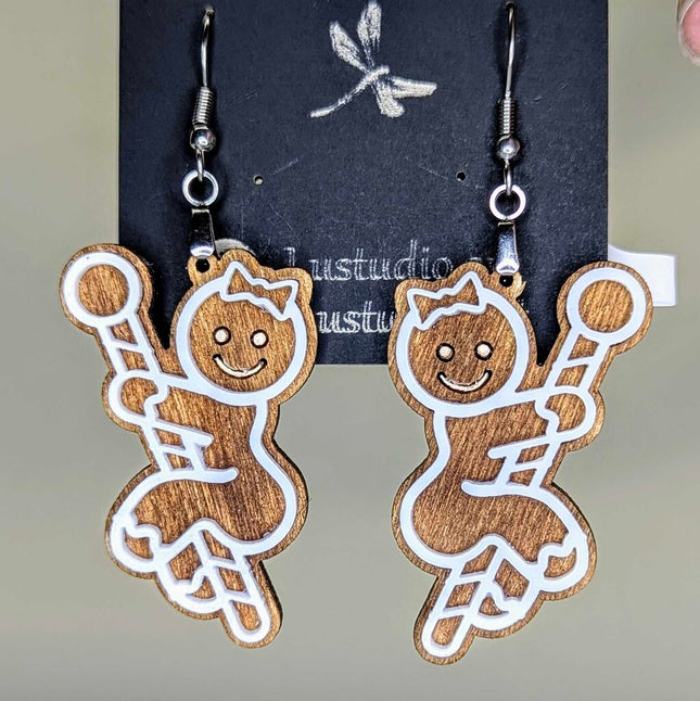 Earrings - Naughty Gingerbread Striper