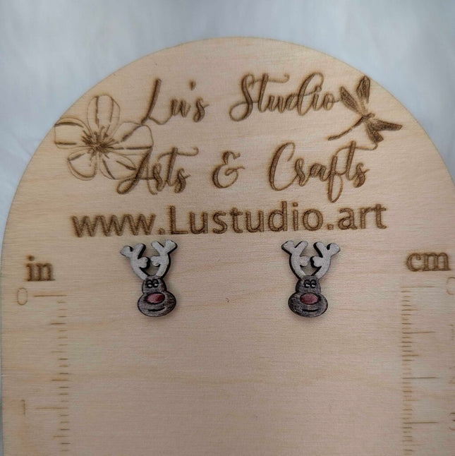 Earrings - Post Reindeer's Face