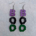 Earrings - BOO Purp/Blck/Green