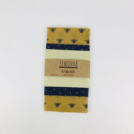 Beeswax Wraps 3 Pack, Neutral Bees