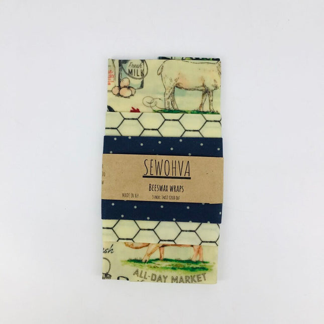 Beeswax Wraps 3 Pack, Farm