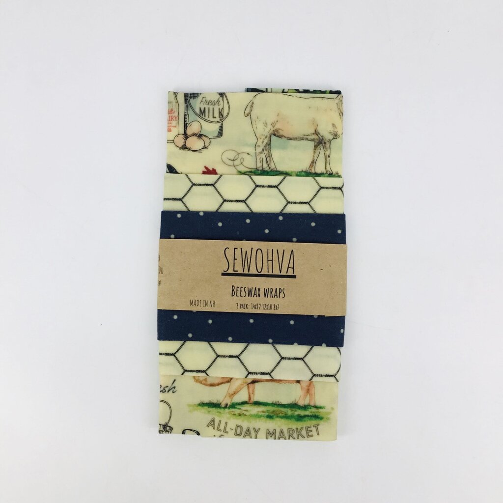 Beeswax Wraps 3 Pack, Farm