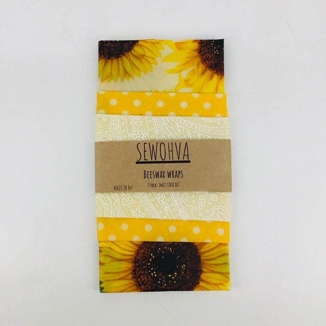 Beeswax Wraps 3 Pack, Sunflowers