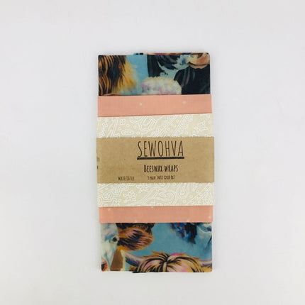 Beeswax Wraps 3 Pack, Highland Cows
