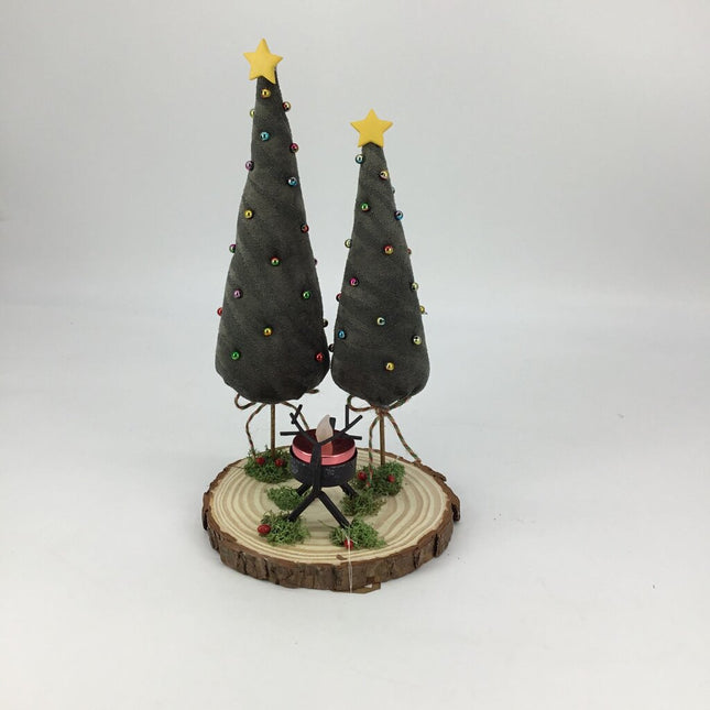 Cone Trees w/Reindeer Tea Light