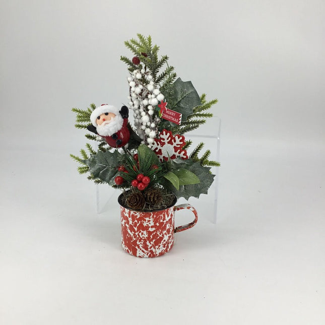 Santa in Red Swirl Cup