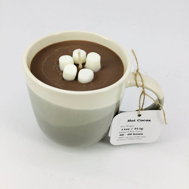 Hot Cocoa - Mug Candle (Triple Dip Grey) - 100% Soy Wax