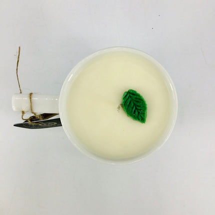 White Chocolate Mint - Mug Candle (Green Grey Porcelain) - 100% Soy Wax