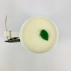 White Chocolate Mint (Blue Green Porcelain Mug) - Mug Candle - 100% Soy Wax - view 3