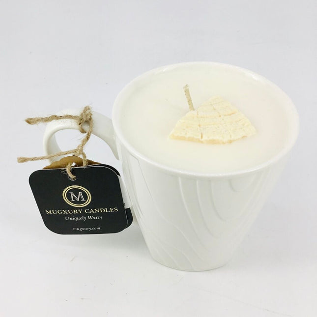White Birch - Mug Candle (Wood Grain Porcelain) - 100% Soy Wax