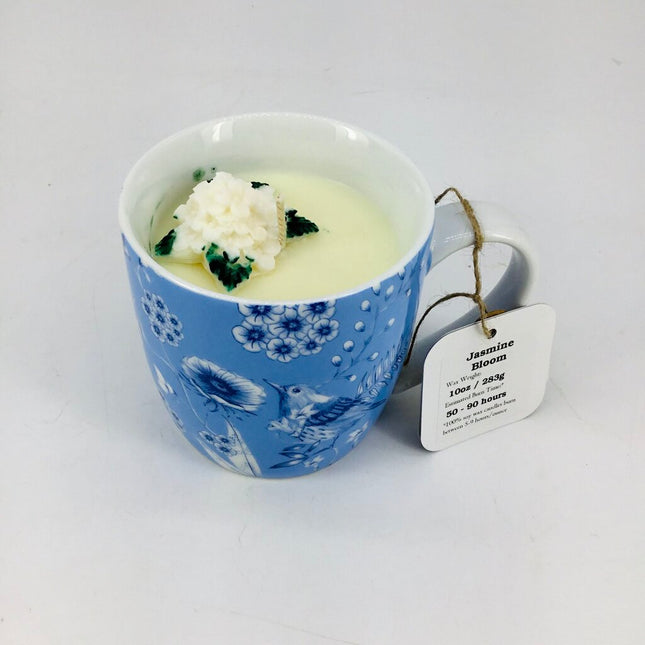 Jasmine Bloom (Blue Bird mug) - Mug Candle - 100% Soy Wax