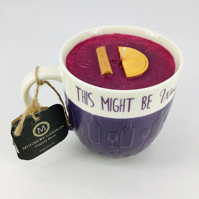 Mulled Wine - Mug Candle (This Might Be Wine Mug) - 100% Soy Wax