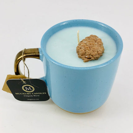 Blue Spruce - Mug Candle (Gold Handle Mug) - 100% Soy Wax